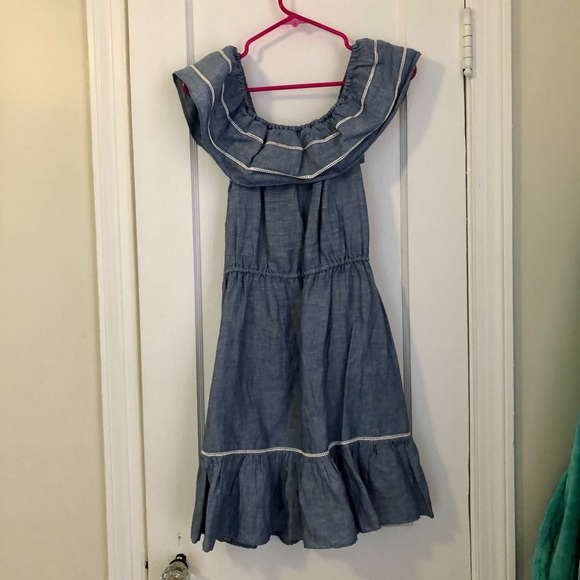 J. Crew Linen Blend Off the Shoulder Dress - Picture 3 of 5